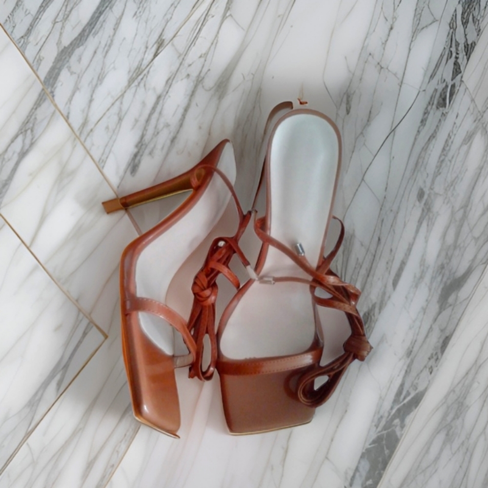 Women's Brown Peep Toe Sandals